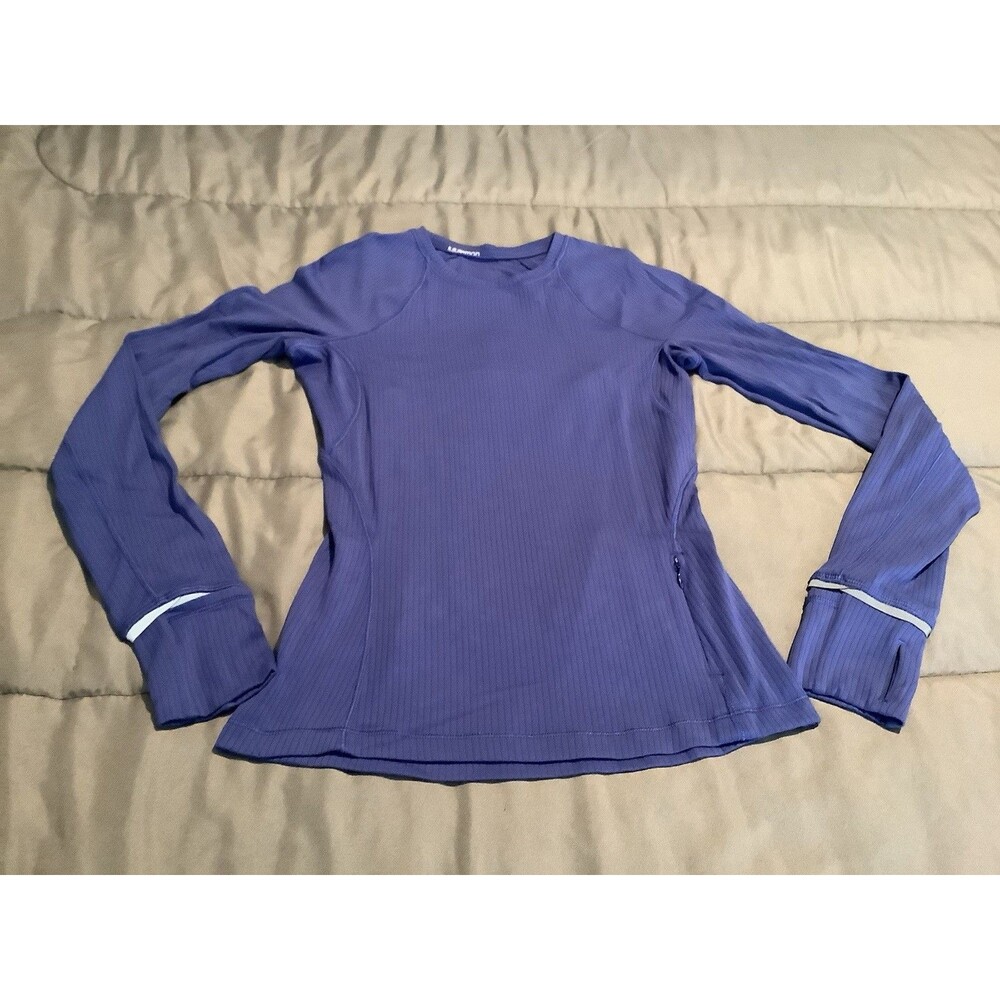 Lululemon Womens It’s Rulu Run Ribbed Long Sleeve Shirt Psychic Blue Sz 4